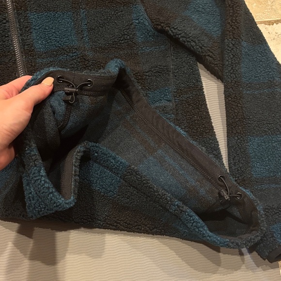 Carhartt Fleece Pullover Half Zip Plaid Black Teal Blue Green S - Picture 11 of 12